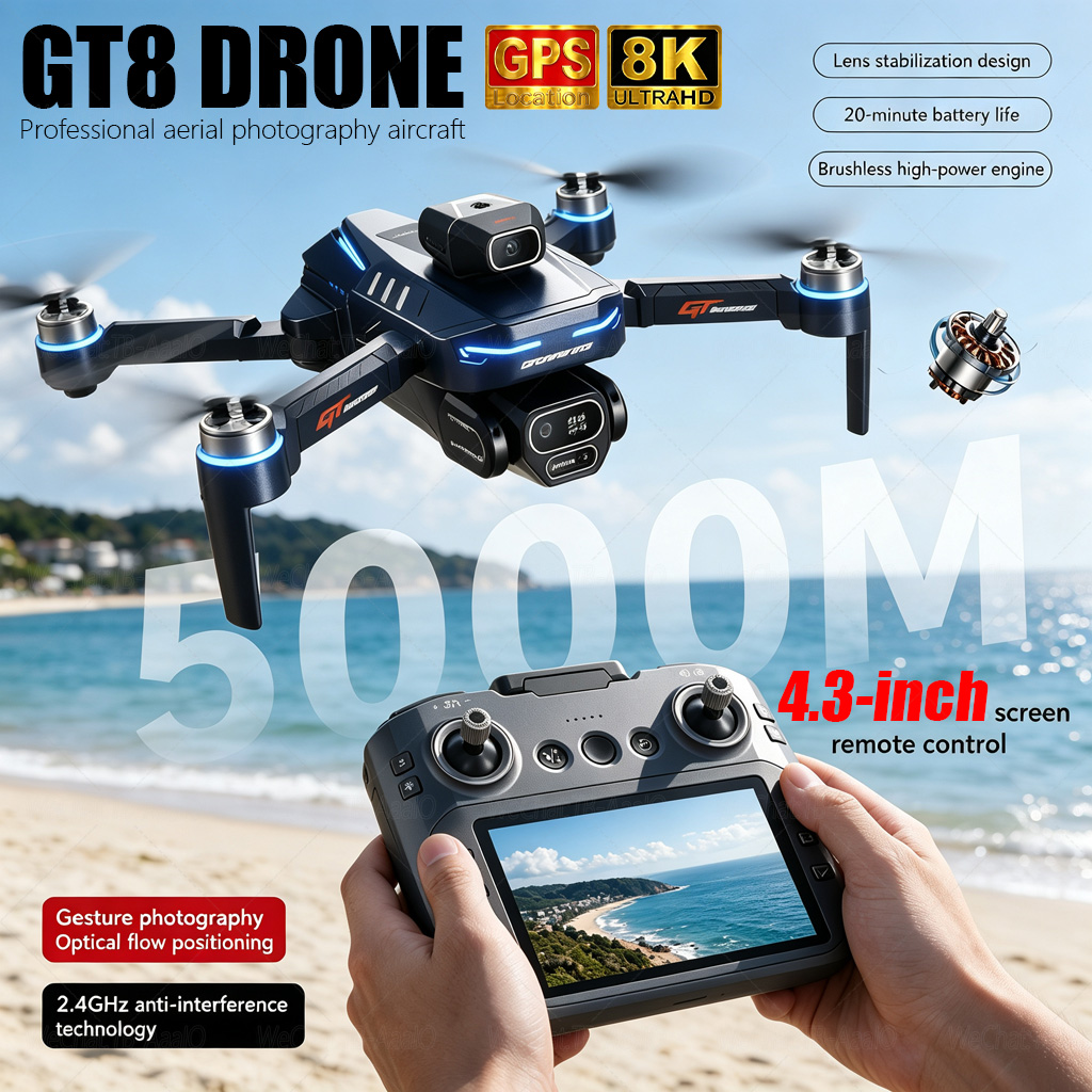 NIEUWE GT8 HD RC Drone 4K Prof - Drone Multispectral recensie en prijs